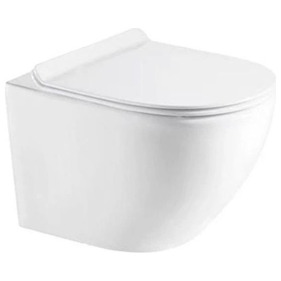 Инсталляция с подвесным унитазом комплект: Aquatek Standart 50 INS-0000012 с подвесным безободковым унитазом Azario Gloria AZ-2003 сиденье микролифт, крепление, кнопка смыва хром глянцевая + набор для гигиенического душа Haiba HB5511 - фото 4