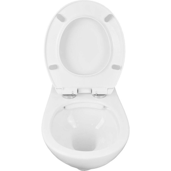 Инсталляция с подвесным унитазом комплект: Loranto 4501 с подвесным безободковым унитазом Fredo CS-WH8005 сиденье микролифт, кнопка смыва белая глянцевая + набор для гигиенического душа Haiba HB5511 - фото 9