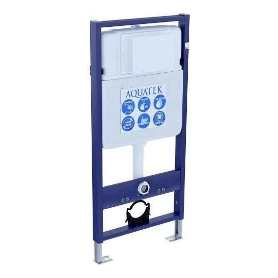 Инсталляция с подвесным унитазом комплект: Aquatek Standart 50 INS-0000012 с подвесным безободковым унитазом Azario Teramo AZ-053E-R-MB SP сиденье микролифт, крепление, кнопка смыва чёрная + набор для гигиенического душа Haiba HB5511-7 - фото 2