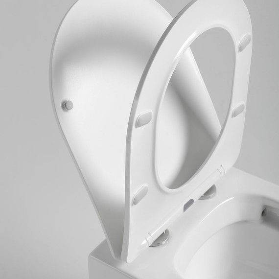 Унитаз подвесной безободковый Vincea Piatti VT1-11S с тонкой крышкой микролифт, Цвет производителя: белый - фото 2