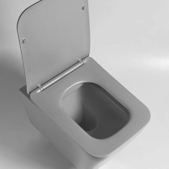 Унитаз подвесной безободковый Vincea Q-Line VT1-12MA с тонкой крышкой микролифт, антрацит матовый - фото 3