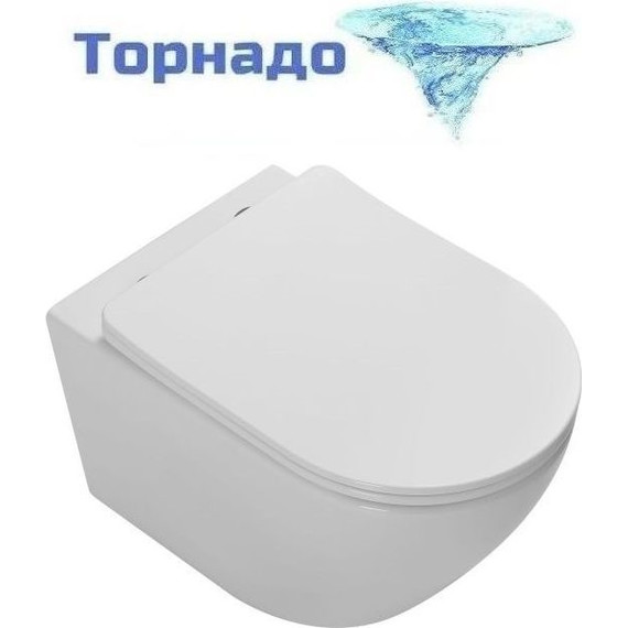 Унитаз подвесной Vincea Globo VT1-14T с тонкой крышкой микролифт (Система смыва торнадо) - фото 