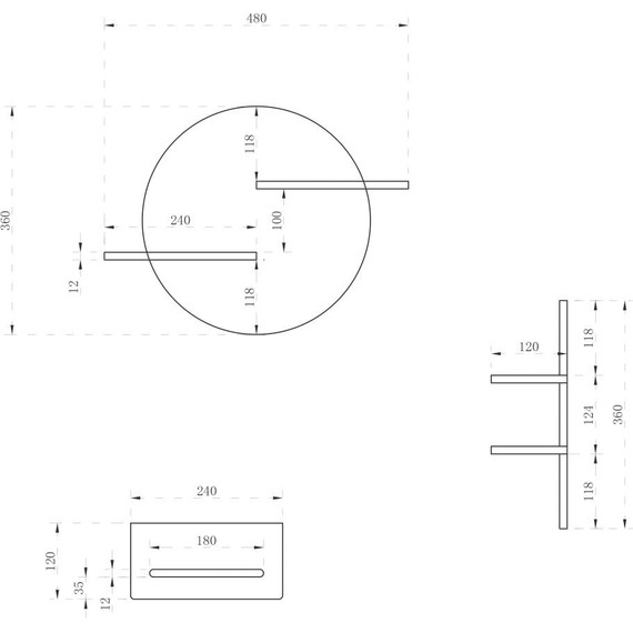 Полка Abber Stein AS1656, белый матовый - фото 3