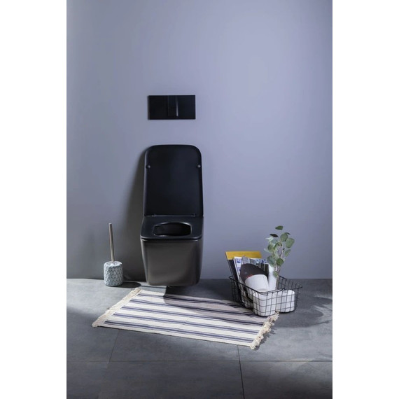 Унитаз подвесной безободковый Aquanet Rimless Tavr-W BL-103N-WHT black 287011 с тонкой крышкой микролифт, чёрный матовый, Цвет производителя: чёрный матовый - фото 24