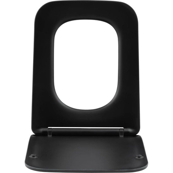 Унитаз подвесной безободковый Aquanet Rimless Tavr-W BL-103N-WHT black 287011 с тонкой крышкой микролифт, чёрный матовый, Цвет производителя: чёрный матовый - фото 7