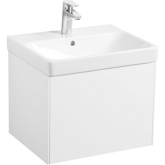 Тумба подвесная с раковиной Акватон Асти 55 см 1A263101AX2B0, белый глянцевый - фото 