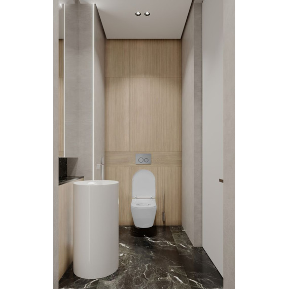 Инсталляция с подвесным унитазом-биде комплект: Tece Spring S955799 сиденье микролифт, кнопка смыва хром - фото 2