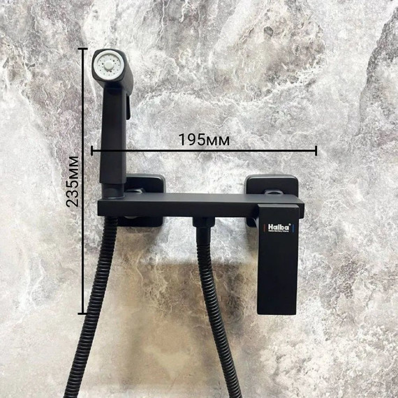 Набор для гигиенического душа Haiba HB5517-7, чёрный матовый - фото 9