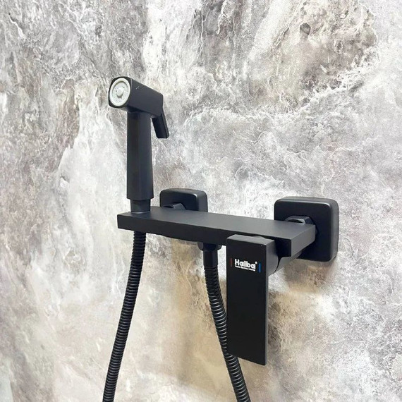 Набор для гигиенического душа Haiba HB5517-7, чёрный матовый - фото 4