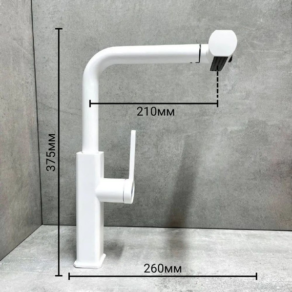 Смеситель для кухни Haiba HB73824-8, белый - фото 9