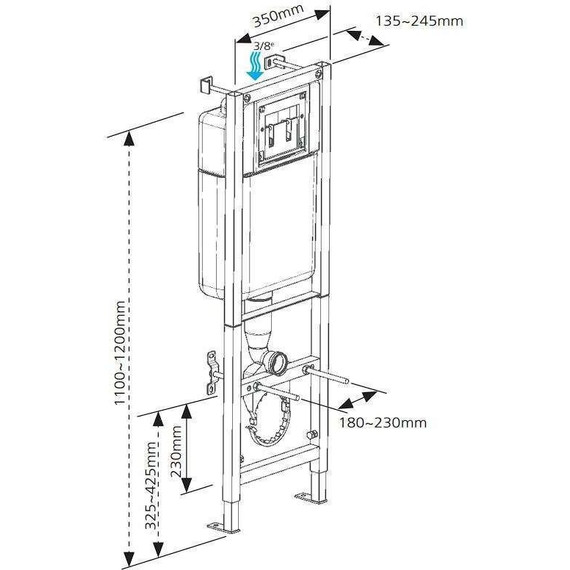 Инсталляция для унитаза Siamp BCM 536 Aqua+ 10011945 (кнопка смыва приобретается отдельно) - фото 4