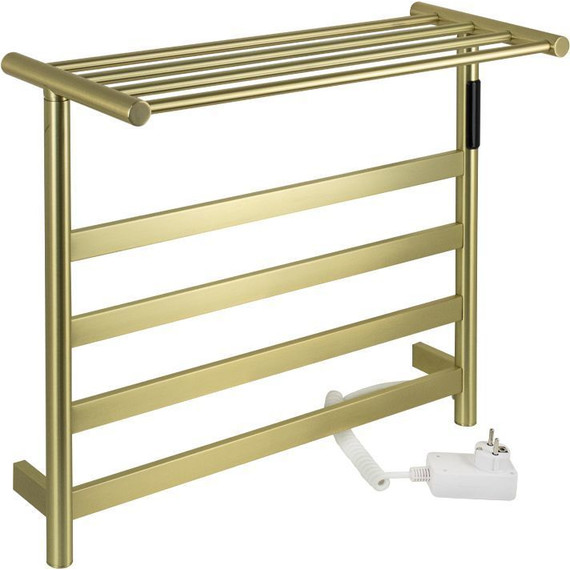 Полотенцесушитель электрический Kraftte с полкой П5 550x500 мм 44021, бронза - фото 