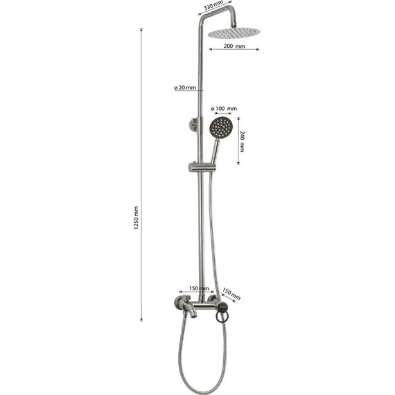 Душевая стойка Brimix 3085, сатин - фото 8