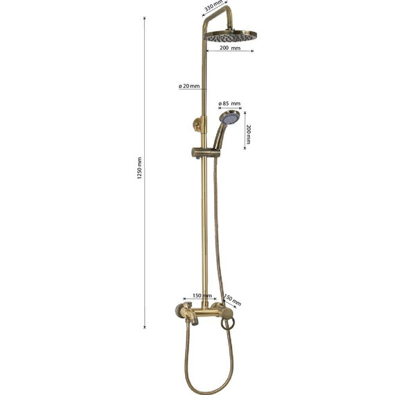 Душевая стойка Brimix 3086, бронза - фото 8