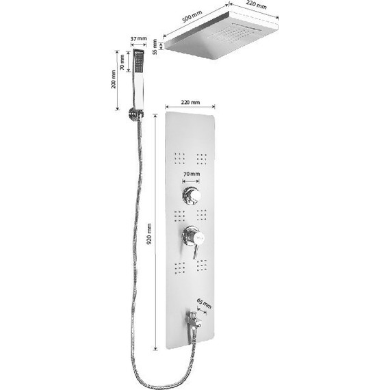 Гидромассажная панель GFmark 5517, сатин - фото 9