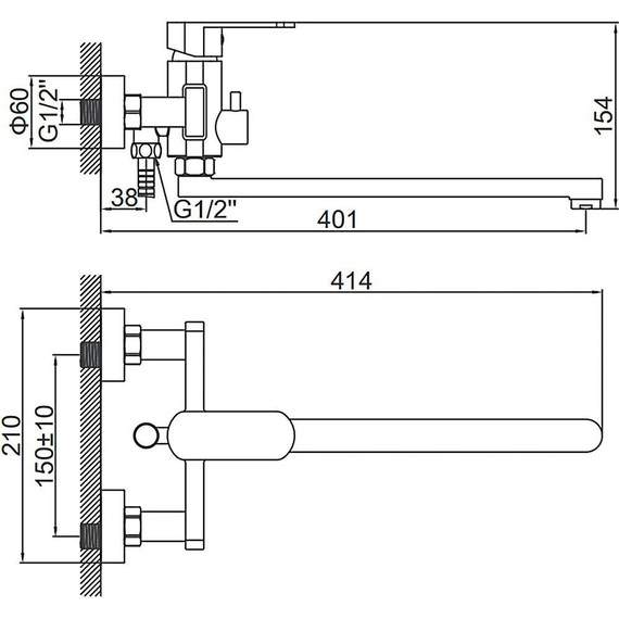 Смеситель для ванны Ledeme L72216 с душевым гарнитуром - фото 12