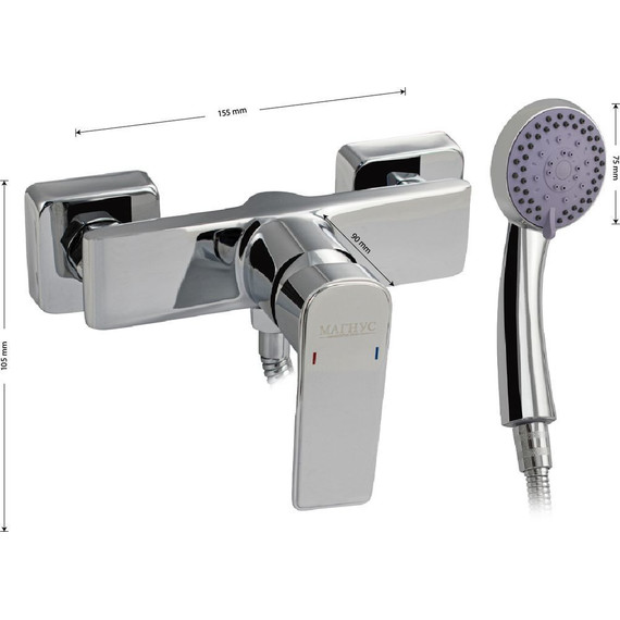 Смеситель для душа Magnus 8471 с душевым гарнитуром - фото 5