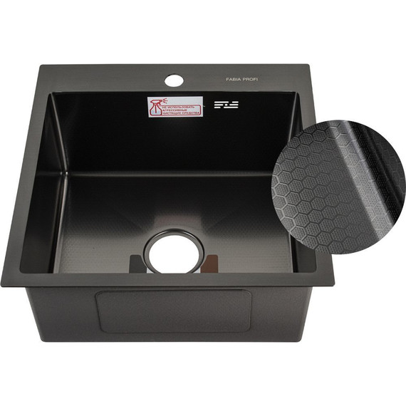 Кухонная мойка Fabia Profi 505033G 0.8 мм, графит - фото 