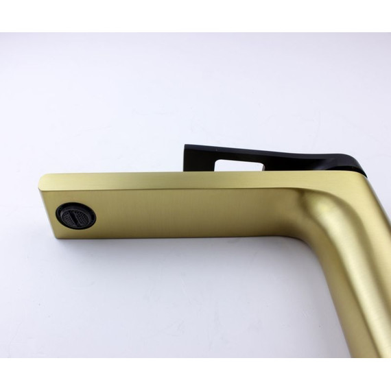 Смеситель для раковины высокий Bronze de Luxe Element EL21GB, матовое золото/черный - фото 6