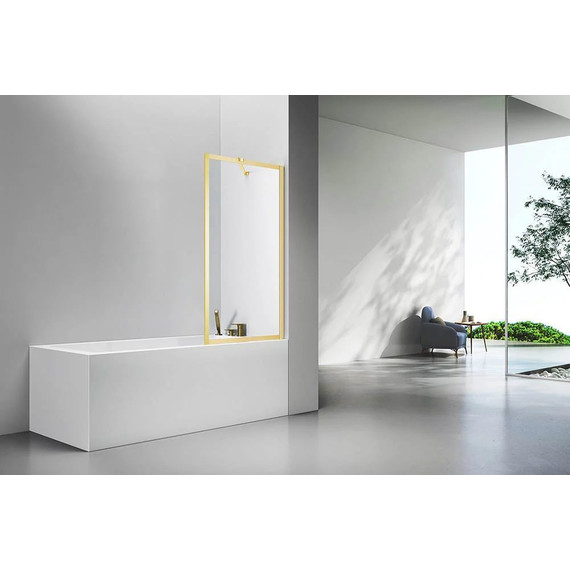 Шторка для ванны Veconi 90 см PL85G-90-01-C7, золото/прозрачное - фото 2