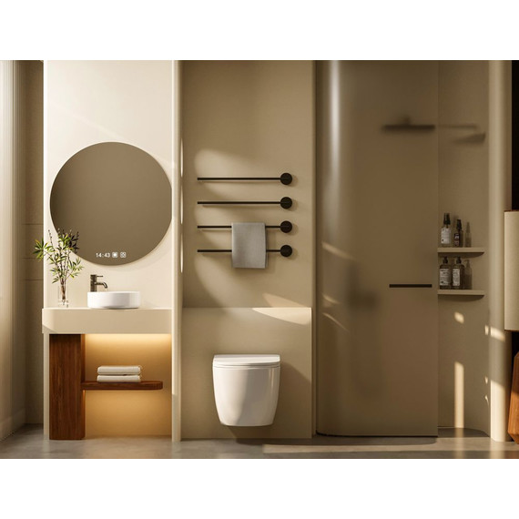 Унитаз подвесной безободковый Abber Bequem AC1100T с тонкой крышкой микролифт (Система смыва торнадо), Цвет производителя: белый - фото 3