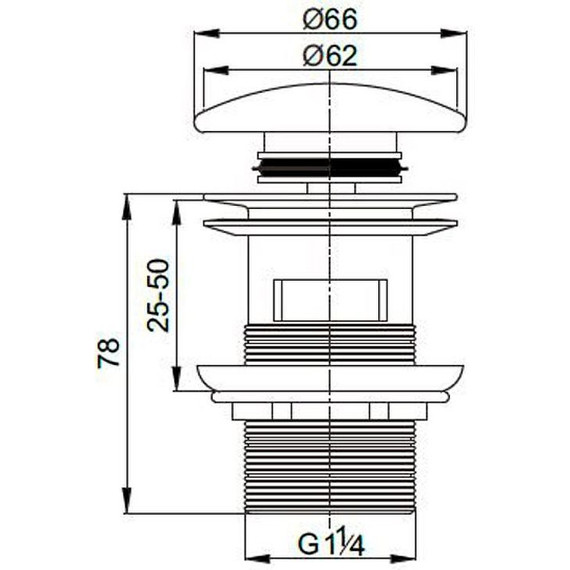 Донный клапан Cezares CZR-SAT7-Bi, белый - фото 2