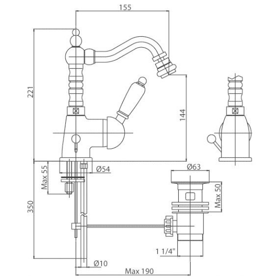 Смеситель для биде Cezares ELITE-BSM2-01-M, Цвет производителя: хром - фото 2