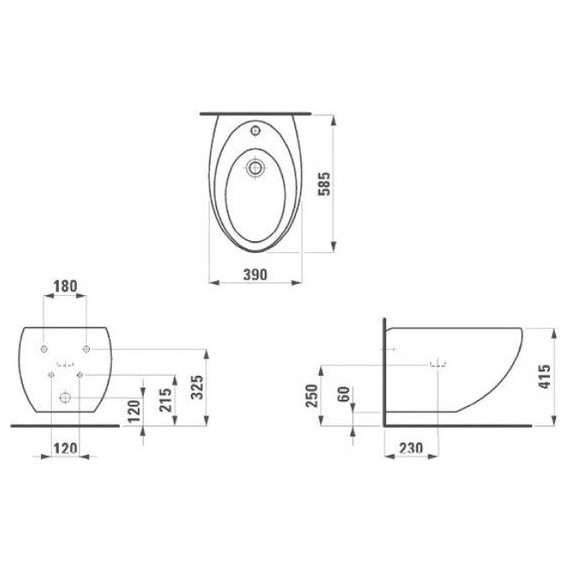 Биде подвесное Laufen ILBAGNOALESSI ONE 8.3097.1.400.304.1 - фото 5