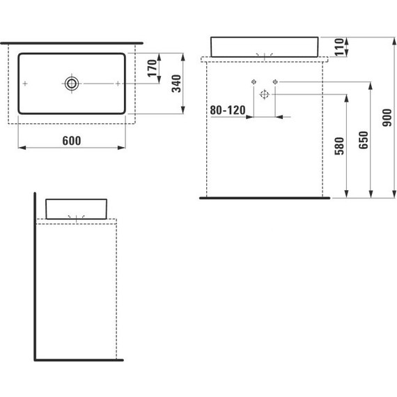 Раковина-чаша LAUFEN LIVING SGUARE 60 см 8.1143.4.000.112.1 - фото 7