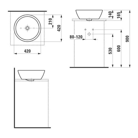 Раковина-чаша Laufen Pro 42 см 8.1296.2.000.109.1 - фото 4