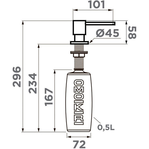 Дозатор для моющего средства OM-03 LG 4995042, золото - фото 3
