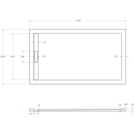 Мраморный поддон Cezares 140x80 см TRAY-AS-AH-140/80-30-W - фото 2