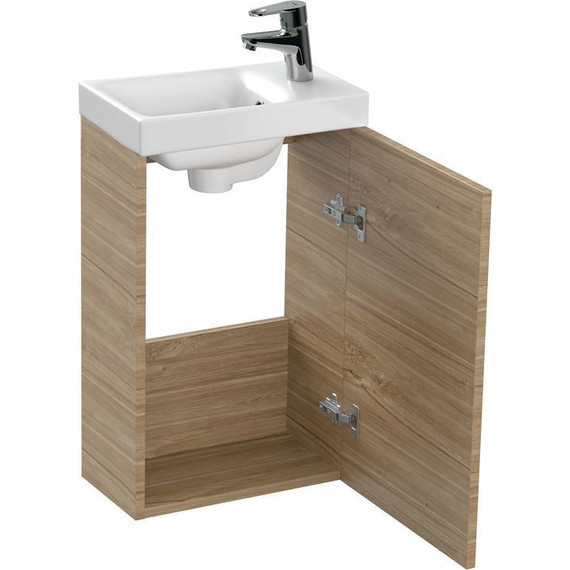 Тумба подвесная с раковиной Cersanit Lara 40 см A63420 (раковина Moduo 40) орех - фото 8