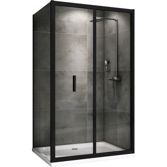 Душевое ограждение Abber Sonnenstrand 120х75 см AG07120B-S75B, чёрный/прозрачное - фото 