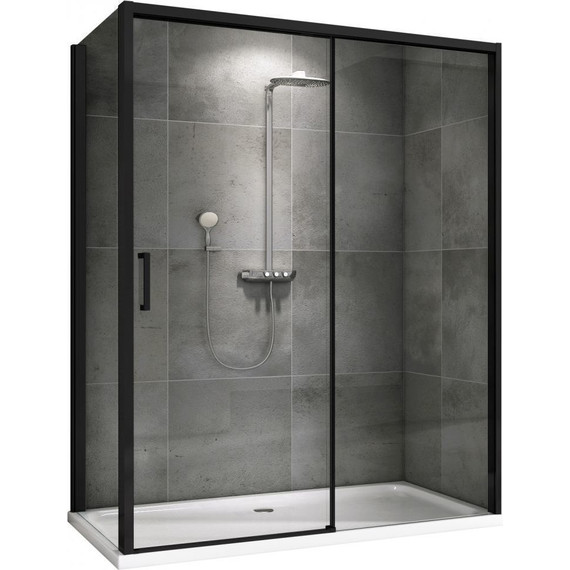 Душевое ограждение Abber Komfort 160х90 см AG93160B-S92B (стекло 8 мм) чёрный/прозрачное - фото 