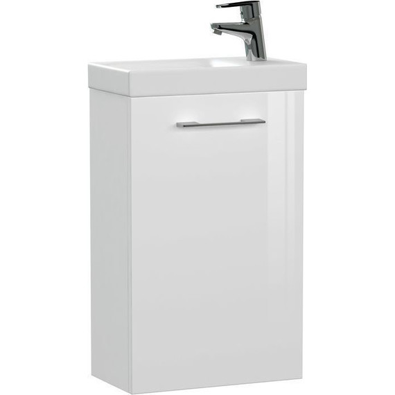 Тумба подвесная с раковиной Cersanit Lara 40 см SZ-LARA-CO40/Wh (раковина Como 40) белый - фото 