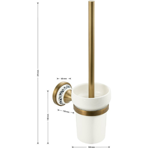 Ёршик для унитаза Brimix 94162, цвет бронза - фото 5