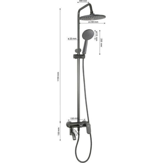 Душевая стойка Brimix 80705, графит - фото 7