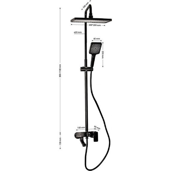 Душевая стойка Brimix 81745, чёрный - фото 7