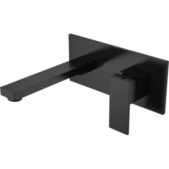 Смеситель для раковины настенный Boheme Qubic 475-B (со скрытой частью) чёрный матовый, Цвет производителя: чёрный матовый - фото 