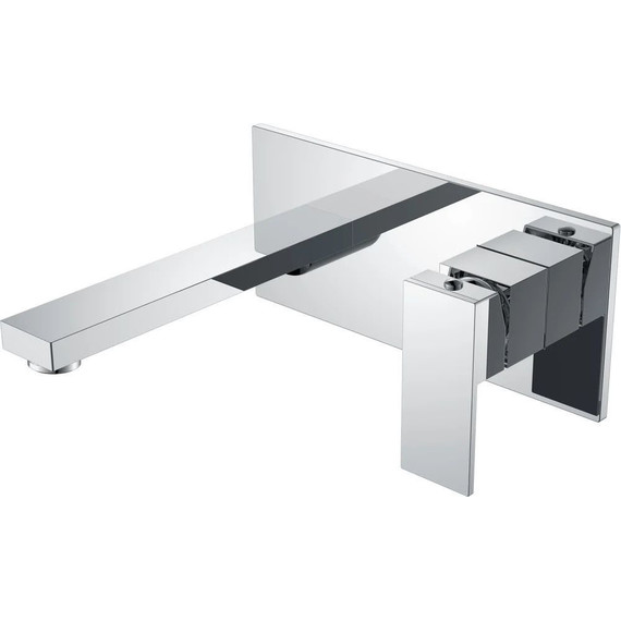 Смеситель для раковины настенный Boheme Qubic 475-CR (со скрытой частью) chrome, Цвет производителя: chrome - фото 