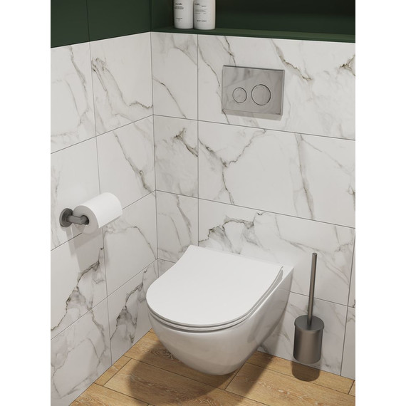 Унитаз подвесной безободковый Cersanit Brasko Smart Clean ON DPL EO Slim LP A64824 с тонкой крышкой микролифт - фото 10