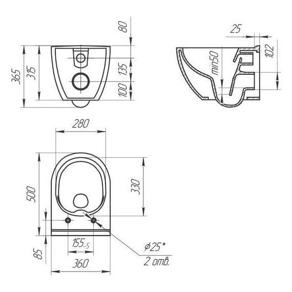 Унитаз подвесной безободковый Cersanit Brasko Smart Clean ON DPL EO Slim LP A64824 с тонкой крышкой микролифт - фото 18