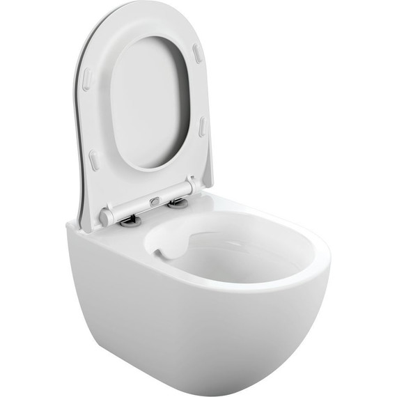 Унитаз подвесной безободковый Cersanit Brasko Smart Clean ON DPL EO Slim LP A64824 с тонкой крышкой микролифт - фото 4