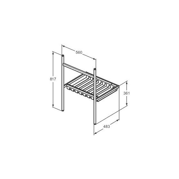 Консоль Ideal Standard Conca E2531XG с раковиной I Life B T460558, чёрный/серый - фото 11