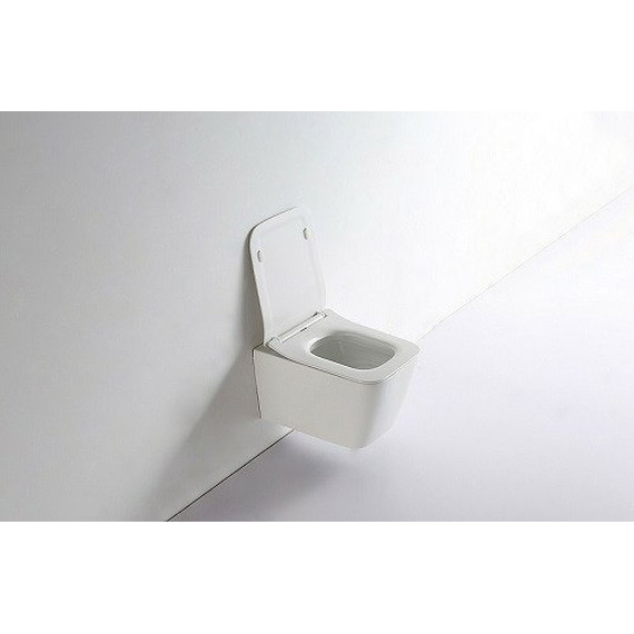 Унитаз подвесной безободковый CeramaLux TR5170 с тонкой крышкой микролифт (система смыва Торнадо) - фото 5