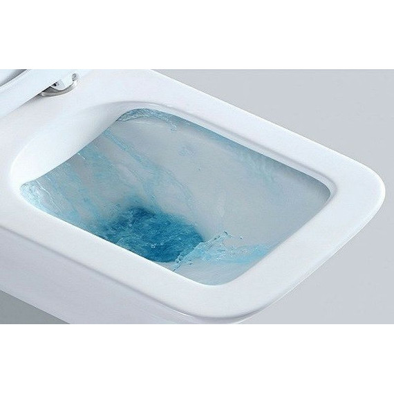 Унитаз подвесной безободковый CeramaLux TR5170 с тонкой крышкой микролифт (система смыва Торнадо) - фото 6