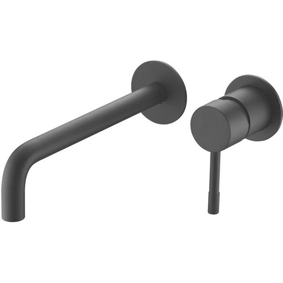 Смеситель для раковины настенный Boheme Uno 465-B (со скрытой частью) чёрный матовый, Цвет производителя: чёрный матовый - фото 