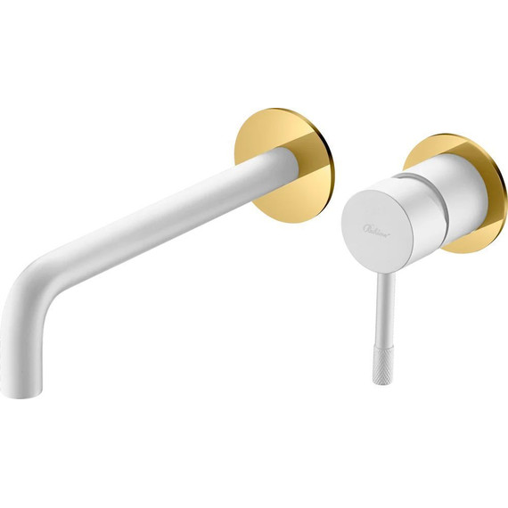 Смеситель для раковины настенный Boheme Uno 465-WG (со скрытой частью) white gold, Цвет производителя: white gold - фото 