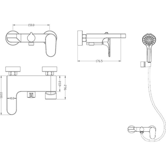 Смеситель для ванны Boheme Spectre 453-NB, nickel brush, Цвет производителя: nickel brush - фото 2